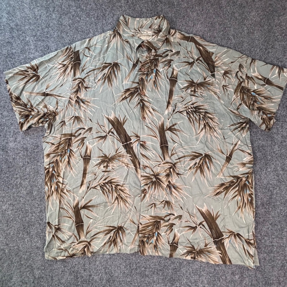 Go Barefoot Archive Collection Bamboo Print Hawaiian Shirt Mens 3XL Rayon